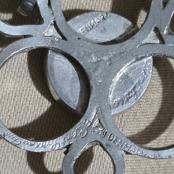 BENT LARSON DENMARK DESIGNER SILVER BLUE STONE PENDANT SIGNED 37.04 Grams - Picture 3 of 5